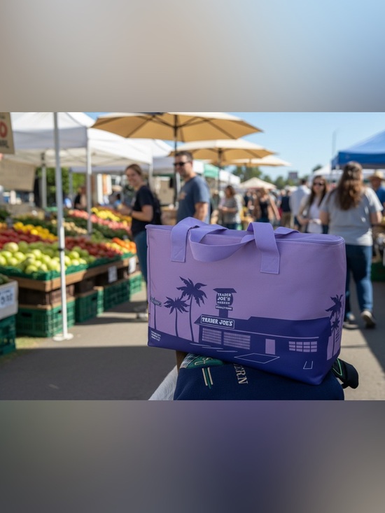 Other - Large Purple/Lavender Trader Joe Reusable Insulated Bag